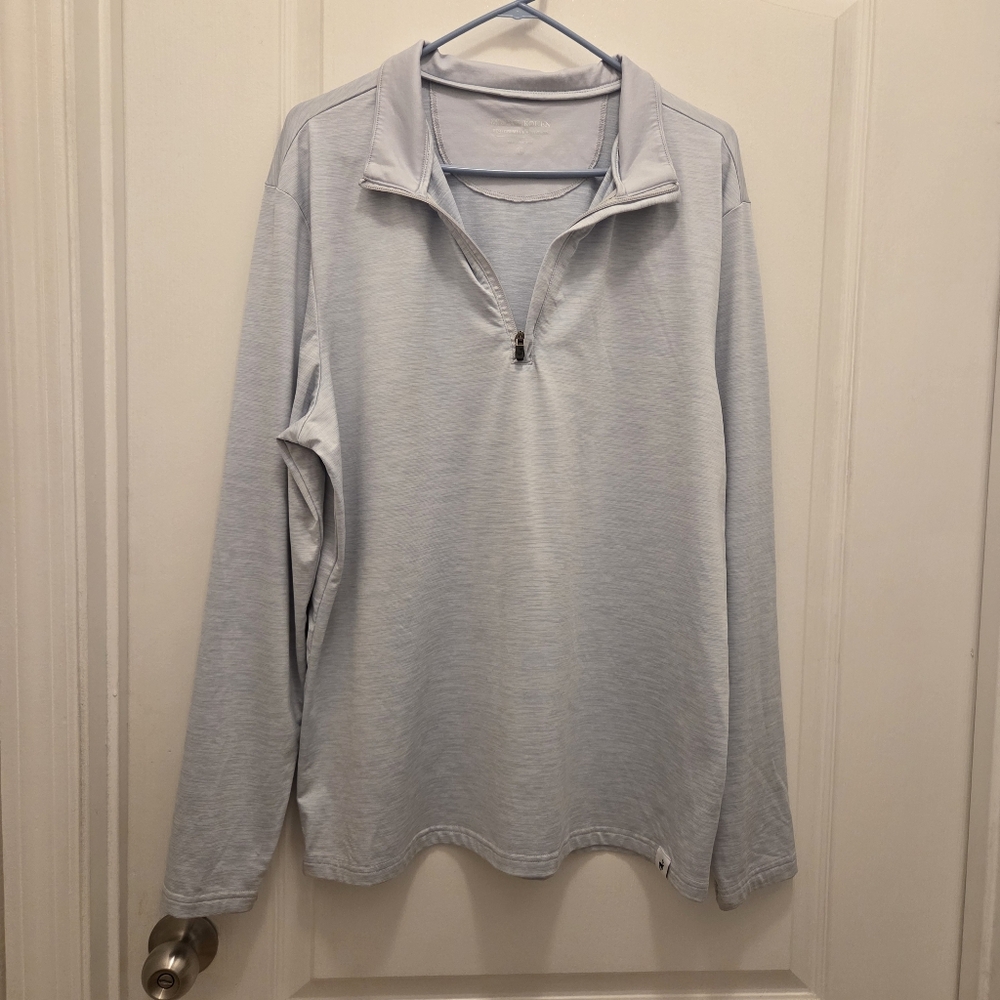 MICHEL ROUEN performance pullover long sleeve shirt top sweater L Large blue